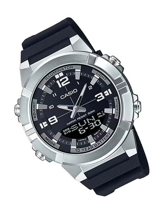 CASIO Men's Analog Digital World Time Resin Strap Watch AMW-870-1AVDF - 51.5 × 44 × 12.2 mm - Image 2